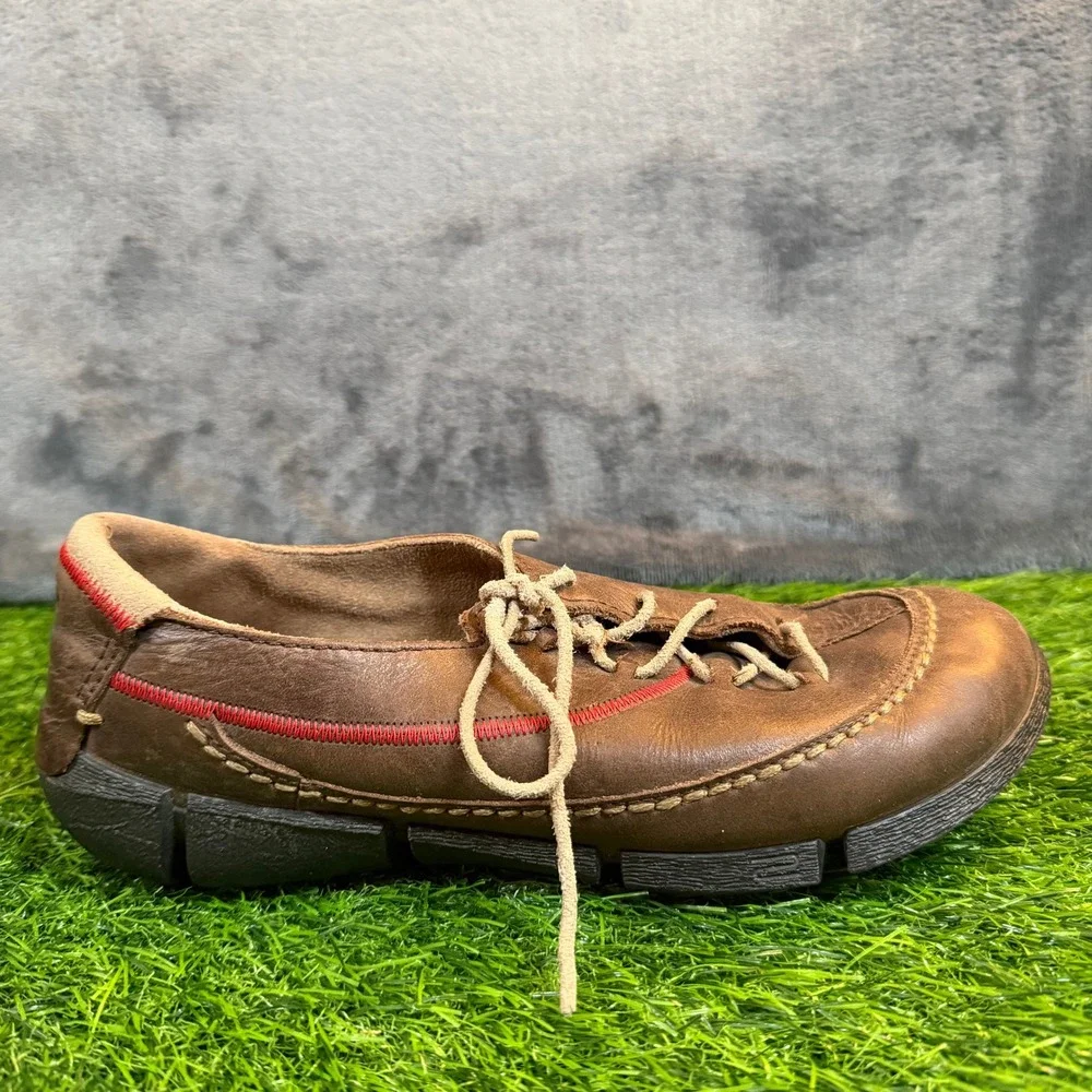ECCO Biom Walking Shoes Womens Us 7-7.5 EU 38 Brown Leather Lace‎ Up